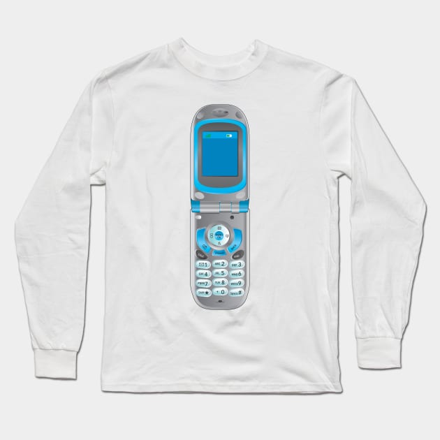 Flip Phone Retro Style Long Sleeve T-Shirt by retrovectors